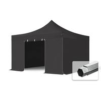 TOOLPORT 4x4 m Tonnelle pliante Alu, PVC 850, côtés sans fenêtre, noir - (59080)