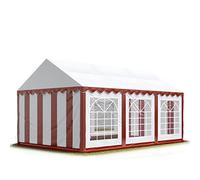 TOOLPORT PRO 4x6 m tente de réception, PVC 700, H. 2 m, rouge-blanc - (6097)
