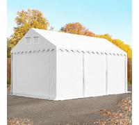 TOOLPORT 4x6 m tente de stockage, PVC 800, H. 2,6 m, blanc, avec statique (type de sol : béton) - (617632)