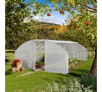 TOOLPORT 4x6m Serre tunnel, Bâche PE, blanc - (8999)