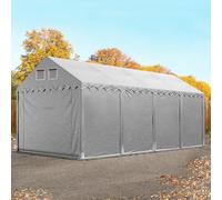 TOOLPORT 4x8 m tente de stockage, PVC 800, H. 2,6 m, gris, sans statique - (7633BL)