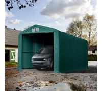 TOOLPORT 4x8 m, Tente garage de stockage, PRIMEtex 2300, porte 3,5x3,5 m, vert foncé, sans statique - (99478)