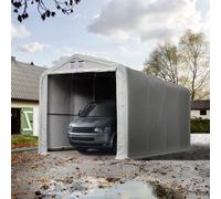 TOOLPORT 4x8 m, Tente garage de stockage, PVC 850, porte 3,5x3,5 m, gris, sans statique - (99475)