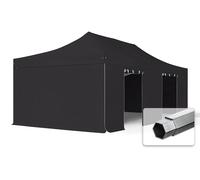 TOOLPORT 4x8 m Tonnelle pliante Alu, PES 800, côtés sans fenêtre, noir
