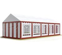 TOOLPORT PRO 5x10 m tente de réception, PVC 700, H. 2 m, rouge-blanc - (6174)
