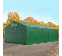 TOOLPORT 5x10 m tente de stockage, PVC 800, H. 2,6 m, vert foncé, avec statique (type de sol : terre) - (49353)
