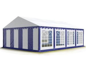 TOOLPORT 5x8 m Tente de réception / Barnum bleu-blanc toile de haute qualité PVC 700 N