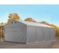TOOLPORT 5x8 m tente de stockage, PVC 800, H. 2,6 m, gris, sans statique - (8572BL)
