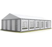 TOOLPORT PRO 6x12 m tente de réception, PVC 700, H. 2 m, gris-blanc - (6060)