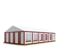 TOOLPORT PRO 6x12 m tente de réception, PVC 700, H. 2 m, rouge-blanc - (6059)