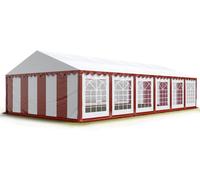 TOOLPORT PRO 6x12 m tente de réception, PVC 700, H. 2 m, rouge-blanc - (6059)