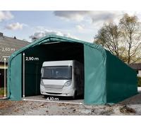 TOOLPORT 6x12 m, Tente garage de stockage, PRIMEtex 2300, porte 4,1x2,9 m, vert foncé, avec statique (type de sol : terre) - (99436)
