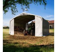TOOLPORT 6x6 m Abri foin, PVC 850, gris (type de sol : béton) - (6678173)