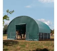 TOOLPORT 6x6 m Abri tunnel, Bâche PVC, vert foncé, type de sol : terre - (330618)