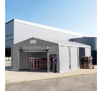 TOOLPORT 8x8 m tente de stockage, PVC 850, H. 3 m avec porte actionnée par traction, gris, sans statique - (79830)