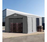 TOOLPORT 8x8 m tente de stockage, PVC 850, H. 4 m avec portes à fermeture éclair, gris, sans statique - (79851)