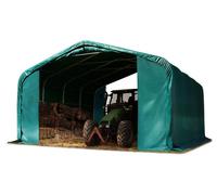 TOOLPORT Abri foin 6x6 m PVC 2300N abri vert foncé, béton