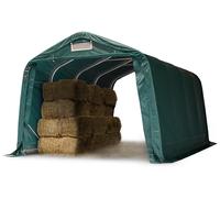 TOOLPORT 3,3x4,8 m Abri foin, PVC 800, vert foncé (type de sol : terre) - (99547)