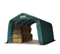 TOOLPORT 3,3x4,8 m Abri foin, PVC 800, vert foncé (type de sol : béton) - (99551)