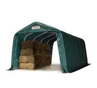 TOOLPORT 3,3x6,0 m Abri foin, PVC 800, vert foncé (type de sol : terre) - (99548)