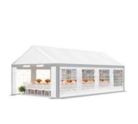 TOOLPORT Barnum 5x8 m PVC 600 N Bâche Tente de rêception Gris-Blanc | Bâche en PVC robuste et pourtant montage rapide grâce aux barres à clic