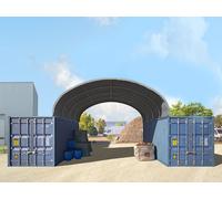 TOOLPORT Contop 6x6 m Abri sur container, Bâche PRIMEtex, gris, avec statique - (47600)