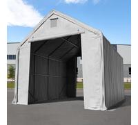 TOOLPORT Everest 5x8 m hangar, porte 3x3,4 m, PRIMEtex 2300, gris, avec statique (type de sol : béton) - (48842)