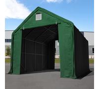 TOOLPORT Everest 5x8 m hangar, PRIMEtex 2300, vert foncé, avec statique (type de sol : terre) - (48667)
