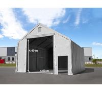 TOOLPORT Everest 8x12 m hangar, porte 4x4,4 m, PRIMEtex 2300, gris, avec statique (type de sol : béton) - (48855)