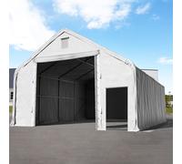 TOOLPORT Everest 8x8 m hangar, porte 4x3,4 m, PRIMEtex 2300, gris, avec statique (type de sol : terre) - (48677)