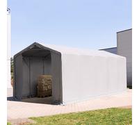 TOOLPORT Outlander 4x10 m hangar, PVC 850, H. 3 m avec portes à fermeture éclair, gris, sans statique - (79874)