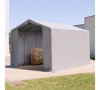 TOOLPORT Outlander 4x6 m hangar, PRIMEtex 2300, H. 3 m avec portes à fermeture éclair, gris, avec statique (type de sol : béton) - (94188)