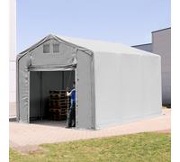 TOOLPORT Outlander 4x6 m hangar, PRIMEtex 2300, H. 3m avec porte actionnée par traction, gris, avec statique (type de sol : béton) - (94189)