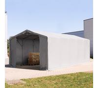 TOOLPORT Outlander 5x10 m hangar, PRIMEtex 2300, H. 3 m avec portes à fermeture éclair, gris, avec statique (type de sol : terre) - (93960)