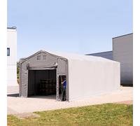 TOOLPORT Outlander 5x10 m hangar, PRIMEtex 2300, H. 3m avec porte actionnée par traction, gris, avec statique (type de sol : terre) - (93961)
