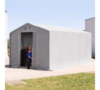 TOOLPORT Outlander 5x10 m hangar, PRIMEtex 2300, H. 4 m avec porte coulissante, gris, avec statique (type de sol : terre) - (93968)