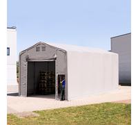 TOOLPORT Outlander 5x10 m hangar, PRIMEtex 2300, H. 4m avec porte actionnée par traction, gris, avec statique (type de sol : béton) - (94201)