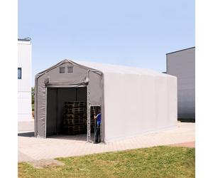 TOOLPORT Outlander 5x10 m hangar, PRIMEtex 2300, H. 4m avec porte actionnée par traction, gris, avec statique (type de sol : béton) - (94201)
