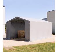 TOOLPORT Outlander 5x8 m hangar, PRIMEtex 2300, H. 3 m avec portes à fermeture éclair, gris, avec statique (type de sol : béton) - (94192)