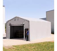 TOOLPORT Outlander 5x8 m hangar, PRIMEtex 2300, H. 3m avec porte actionnée par traction, gris, sans statique - (79982)