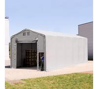 TOOLPORT Outlander 6x12 m hangar, PRIMEtex 2300, H. 4m avec porte actionnée par traction, gris, avec statique (type de sol : béton) - (94210)