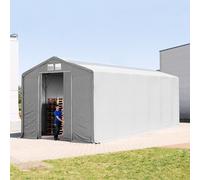 TOOLPORT Outlander 6x12 m hangar, PVC 850, H. 3 m avec porte coulissante et fenêtres dans le toit, gris, sans statique - (79916)