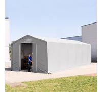 TOOLPORT Outlander 6x12 m hangar, PVC 850, H. 3 m avec porte coulissante, gris, avec statique (type de sol : béton) - (94124)