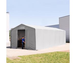 TOOLPORT Outlander 6x12 m hangar, PVC 850, H. 3 m avec porte coulissante, gris, sans statique - (79913)
