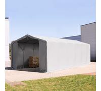 TOOLPORT Outlander 6x12 m hangar, PVC 850, H. 3 m avec portes à fermeture éclair, gris, avec statique (type de sol : terre) - (93888)