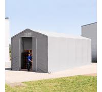 TOOLPORT Outlander 6x12 m hangar, PVC 850, H. 4 m avec porte coulissante, gris, avec statique (type de sol : terre) - (93899)