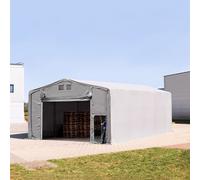 TOOLPORT Outlander 8x10 m hangar, PVC 850, H. 4m avec porte actionnée par traction, gris, sans statique - (79963)