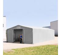 TOOLPORT Outlander 8x12 m hangar, PRIMEtex 2300, H. 3 m avec porte coulissante, gris, avec statique (type de sol : béton) - (94217)