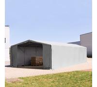 TOOLPORT Outlander 8x12 m hangar, PRIMEtex 2300, H. 3 m avec portes à fermeture éclair, gris, avec statique (type de sol : béton) - (94215)