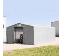 TOOLPORT Outlander 8x12 m hangar, PRIMEtex 2300, H. 4 m avec porte coulissante et fenêtres dans le toit, gris, sans statique - (80024)